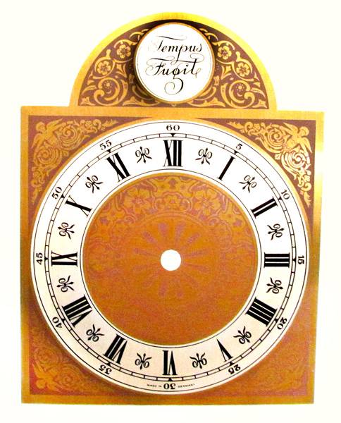 6" X 6" X 8" Tempus Fugit Brass & Silver Arch Dial