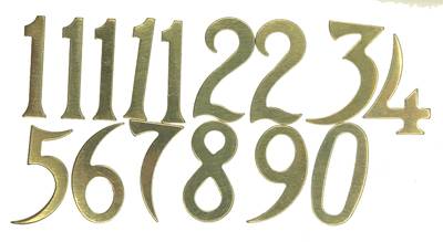 25mm Brass Plated Aluminum Arabic Number Set