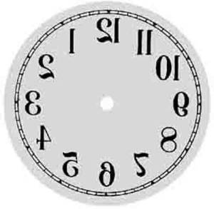 New White Aluminium Reverse Backwards Clock Dial Face With Black Numerals