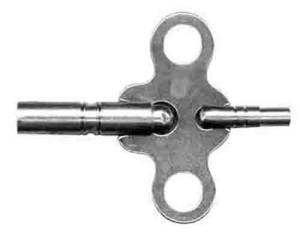 Sessions Anitque Clock Key Solid brass double end trademark wing 6/4 