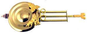 Pendulums Bobs & Rods Assemblies-Complete - Brass Leaf Pendulums
