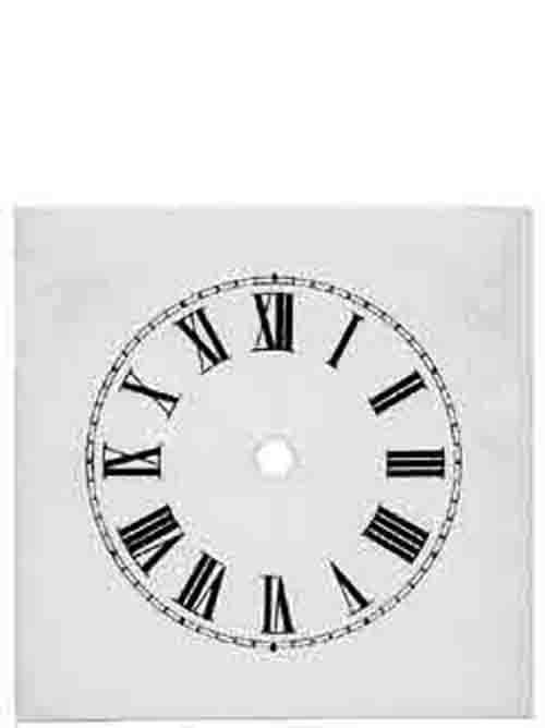Clock Dial Roman Numerals Metal 6" Square with 4 1/2" Time Ring 