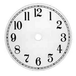 New White Aluminium Reverse Backwards Clock Dial Face With Black Numerals