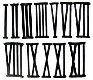 42mm  (1-5/8") Black Plastic Roman Numeral Set - Image 1