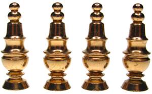 Brass  Finial  4-Piece Set  1-3/8" x 3/8" - Image 1