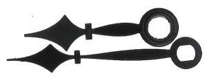 Black Diamond Hands with 1-1/4" Oblong Minute Hand - Pair - Image 1