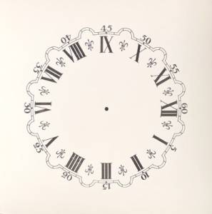 5-1/4" High Gloss White Roman Fleur-de-Lys Dial - Image 1