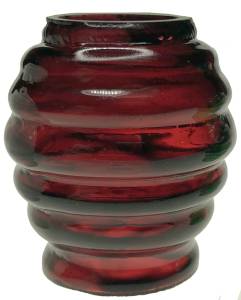 Miniature Beehive Night Light Shade-Red Glass Reproduction - Image 1