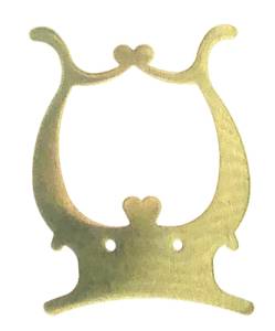 Scrolled Lyre Pendulum Plate   51mm Wide x 67mm Tall - Image 1
