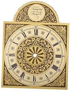 6" X 6" X 8" Tempus Fugit Brass & Silver Arch Dial - Image 1