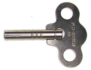 #4 (3.25mm) Single End Nckeled Brass Chime Clock Key - Swiss Size - Image 1