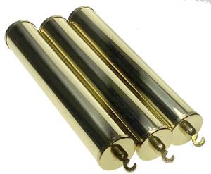 Hermle 32mm x 180mm Polished Brass Weight Shell 3-Pc. Set - Image 1