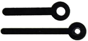 1" (25mm) Black Push-On Stick Hands for Quartz Carriage Clock Movement - Image 1