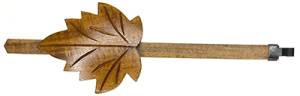 FELDSTEIN-87 - Adjustable Brown Maple Leaf Cuckoo Pendulum  2" x 7" - Image 1