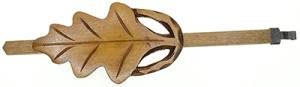 FELDSTEIN-87 - Adjustable Brown Oak Leaf Fancy Cuckoo Pendulum  2-1/2" x 7" - Image 1