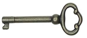 2-7/16" Door Lock Key - Pewter Plated - Image 1