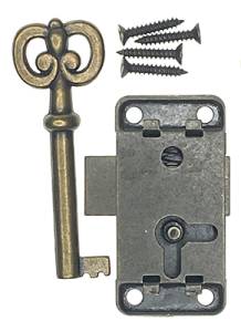 Bronzed Steel Lock & Key Set - Image 1