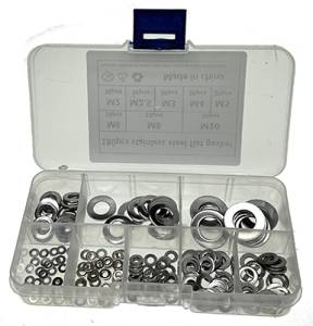 180-Piece Stainless Steel Flat Washer Assortment (Din 125) - Image 1