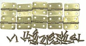 10-Piece Brass Plated Steel Hinges  18mm x 16mm - Image 1