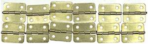 12-Piece Pack 1/2", 3/4" & 1" Brass Plated Steel Hinges - Image 1