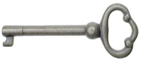 2-3/8"  Antiqued Brass Door Key - Image 1