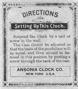 BEDCO-29 - Ansonia Clock Company Paper Clock Label - Image 1