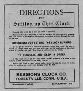 BEDCO-29 - Sessions Clock Company Paper Label - Image 1