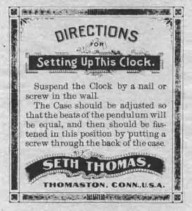 BEDCO-29 - Seth Thomas Clock Company Paper Label - Image 1