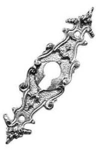 TT-11 - 3-3/8" X 15/16" Cast Brass Keyhole Escutcheon - Image 1