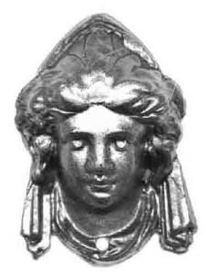 TT-11 - 1-7/8" Lady Head Ornament - Cast - Image 1