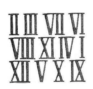 Timesaver - Milled Brass Roman Number Set-20mm - Image 1