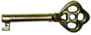 2-7/16" Door Lock Key - Brass - Image 1