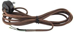 Antique Style 10 Ft. Brown Rayon Cord With Plug - Image 1