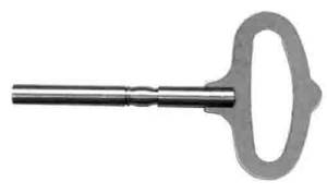 #1 (2.50mm) Nickeled French Clock Key - Image 1