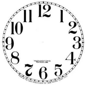 BEDCO-12 - 4-7/8" New Haven Arabic White Paper Dial - Image 1