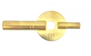 #4/#00 Brass Carriage Clock Key - Swiss Size - Image 1