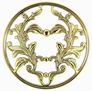 5-7/16" Cast Metal Brass Finish Dial Mask - Image 1
