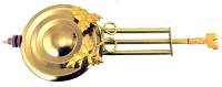 Pendulums Bobs & Rods Assemblies-Complete - Brass Leaf Pendulums - Brass Leaf Pendulum  2-1/2" Bob x 6-5/8" Rod