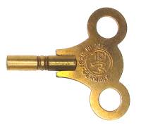 Keys, Winders, Let Down Chucks & Related - Clock Keys, Winders, Cranks & Related - Brass Chime Clock Key - #000 (2.0 mm)
