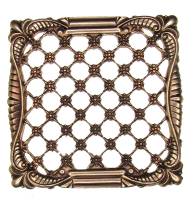 Case Ornament - 1-1/4"Antiqued Square Filigree