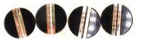 Case Parts - Decorative Case Ornaments - Case Ornament 4-Piece Set - Brass/Black Sunburst 3/4" Round