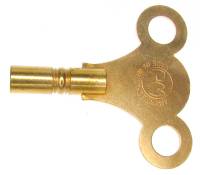 Clock Keys, Winders, Cranks & Related - Single End Standard Wing Keys - #1 (2.60mm) Single End Brass Chime Clock Key - American Size
