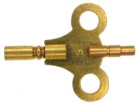 Keys, Winders, Let Down Chucks & Related - Clock Keys, Winders, Cranks & Related - #5/#000 (3.4mm/2.0mm) Double End Brass Chime Clock Key - American Sizer