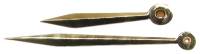 Hour & Minute Hand Sets for Mechanical Movements - Sword Style Hand Sets - Gilted Brass Sword Style Euro Hands with 3-1/2" Minute Hand - Pair
