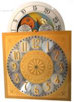 Silver & Brass Moon Phase Arch Dial - 280mm x 280mm x 395mm