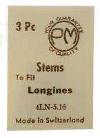 Parts - Watch - Stems - Longines 4LN - 5.16 Watch Stems   3-Pack
