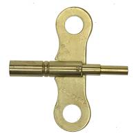 Clock Repair & Replacement Parts - Keys, Winders, Let Down Chucks & Related - #6/0000 Brass Herschede Double End Trademark Key