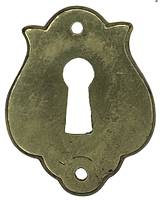 Doors & Parts (Locks, Keys, Latches, Etc.) - Key Hole Escutcheons - Hermle Distressed Brass Key Plate