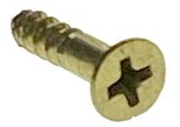 Clock Repair & Replacement Parts - Fasteners - #4 x 1/2" Phillips Flat Head Brass Wood Screw   10-Piece Pack