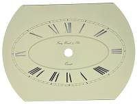 Dials & Related - Metal Dials - Hermle Oval Quartz Ivory Roman Dial 6-1/4" x 4-5/8" for Model #22879
